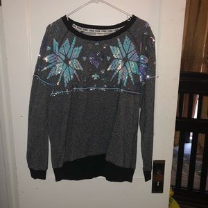 Victoria’s Secret Pink Sweater snowflake bling